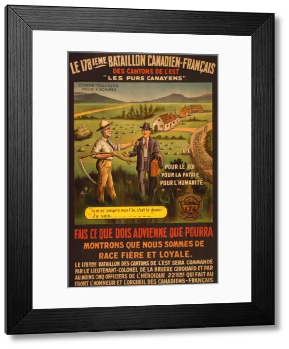 Framed Print : Le 178ieme Bataillon Canadien-Francais des cantons de l est Framed Print : Le 178ieme Bataillon Canadien-Francais des cantons de l est