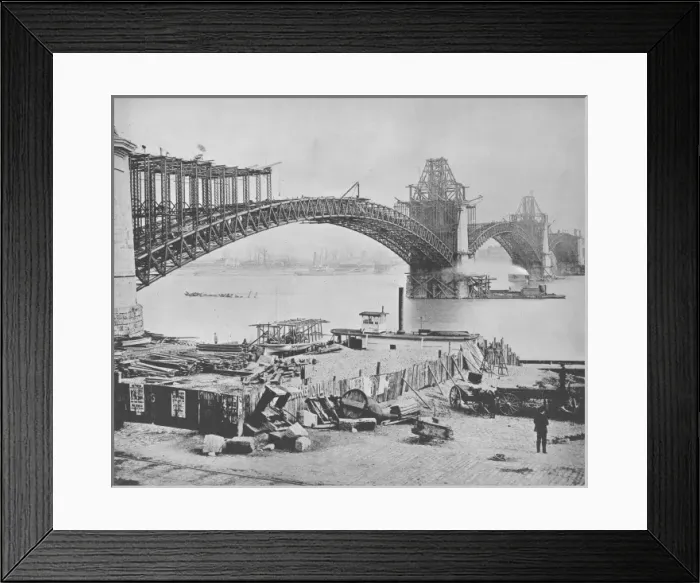 Framed Print : The St. Louis bridge. The erection - the ribs completed Framed Print : The St. Louis bridge. The erection - the ribs completed