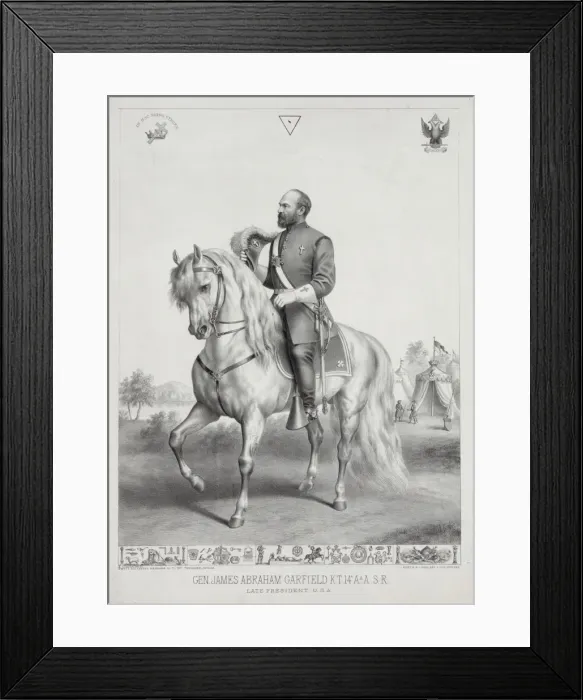 Framed Print : Gen. James Abraham Garfield K. T. 14 A. & A. S. R. late preside Framed Print : Gen. James Abraham Garfield K. T. 14 A. & A. S. R. late preside