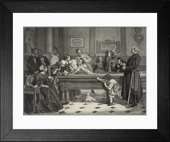 Framed Print : Billiards in the home circle. Published by Kavanagh and Deck Framed Print : Billiards in the home circle. Published by Kavanagh and Deck
