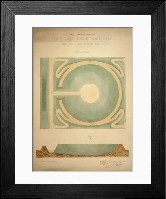 Framed Print : Projet deenceinte economique pour gonflement deaerostat disp Framed Print : Projet deenceinte economique pour gonflement deaerostat disp