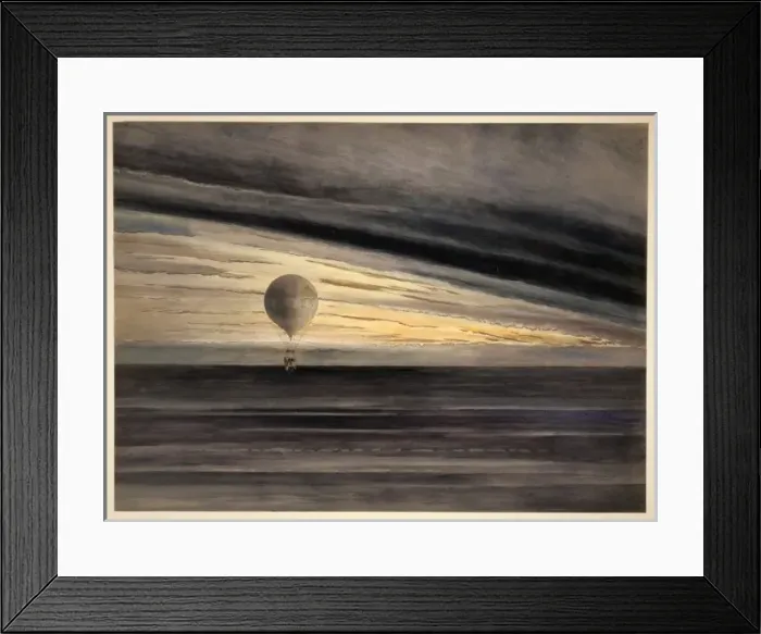 Framed Print : The balloon Zenith at sunrise or sunset, with five passenger Framed Print : The balloon Zenith at sunrise or sunset, with five passenger