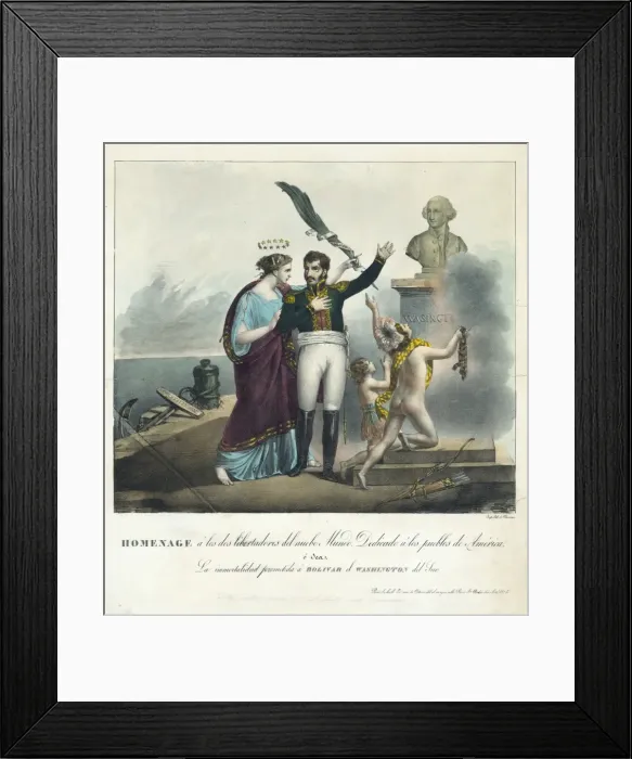Framed Print : Homenage a los dos libertadores del nuebo Mundo Framed Print : Homenage a los dos libertadores del nuebo Mundo