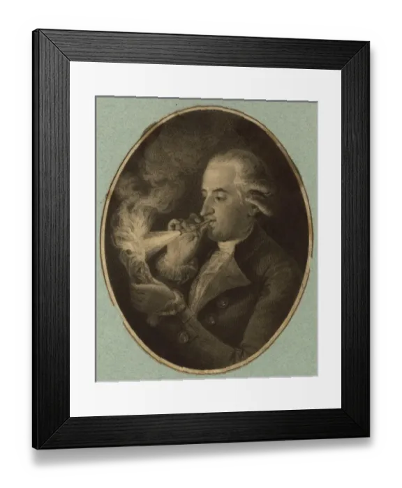 Framed Print : Jean-Francois Pilatre de Rozier, French balloonist, head-and Framed Print : Jean-Francois Pilatre de Rozier, French balloonist, head-and