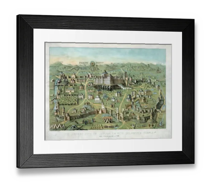 Framed Print : The ancient city of Jerusalem with Solomons Temple Framed Print : The ancient city of Jerusalem with Solomons Temple