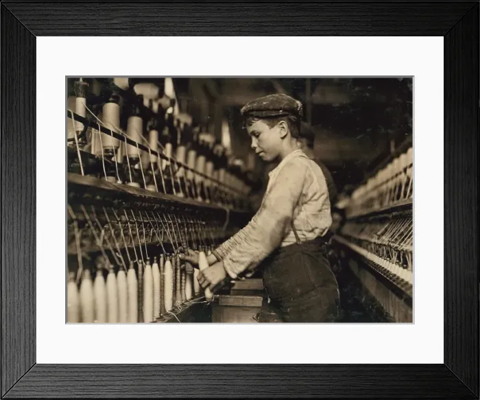 Framed Print : A doffer boy in Globe Cotton Mill, Augusta, Ga Framed Print : A doffer boy in Globe Cotton Mill, Augusta, Ga