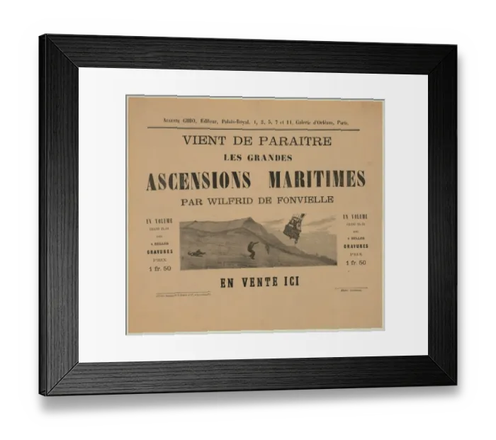 Framed Print : Vient de paraitre, les grandes ascensions maritimes par Wilf Framed Print : Vient de paraitre, les grandes ascensions maritimes par Wilf