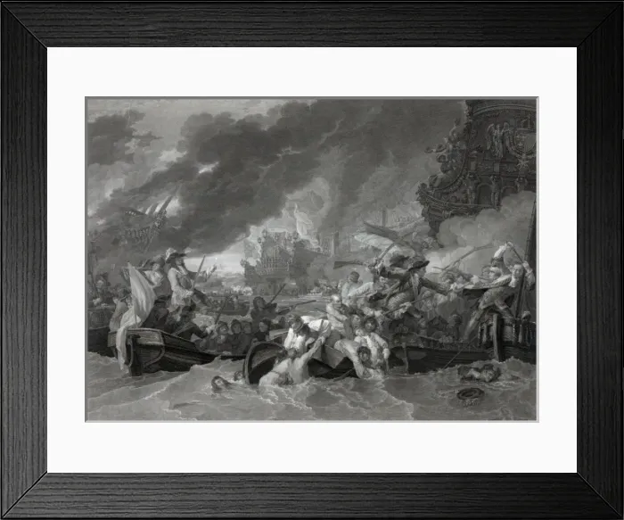 Framed Print : The Battle at La Hogue Framed Print : The Battle at La Hogue