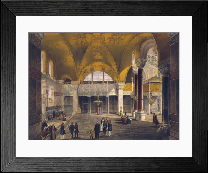 Framed Print : Print shows gallery and imperial tribune of Ayasofya Mosque Framed Print : Print shows gallery and imperial tribune of Ayasofya Mosque