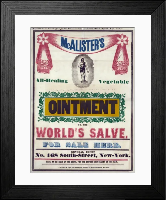 Framed Print : McAlisters all-healing vegetable ointment Framed Print : McAlisters all-healing vegetable ointment