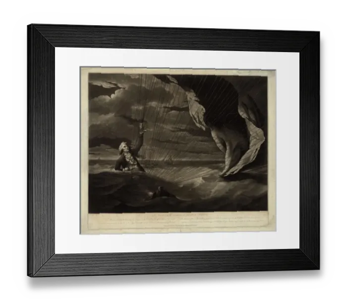 Framed Print : The perilous situation of Major Mony i. e. Money, when he fel Framed Print : The perilous situation of Major Mony i. e. Money, when he fel