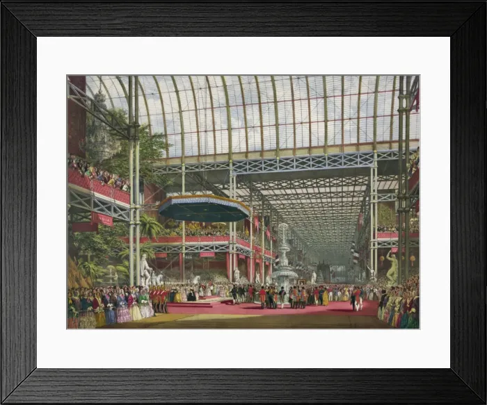Framed Print : The great industrial exhibition of 1851. Plate 1. The inaugu Framed Print : The great industrial exhibition of 1851. Plate 1. The inaugu