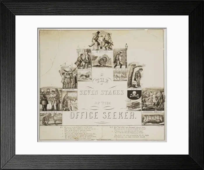 Framed Print : The seven stages of the office seeker Framed Print : The seven stages of the office seeker