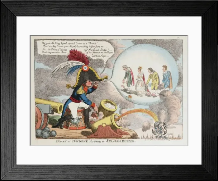 Framed Print : Boney at Bayonne blowing a Spanish bubble Framed Print : Boney at Bayonne blowing a Spanish bubble