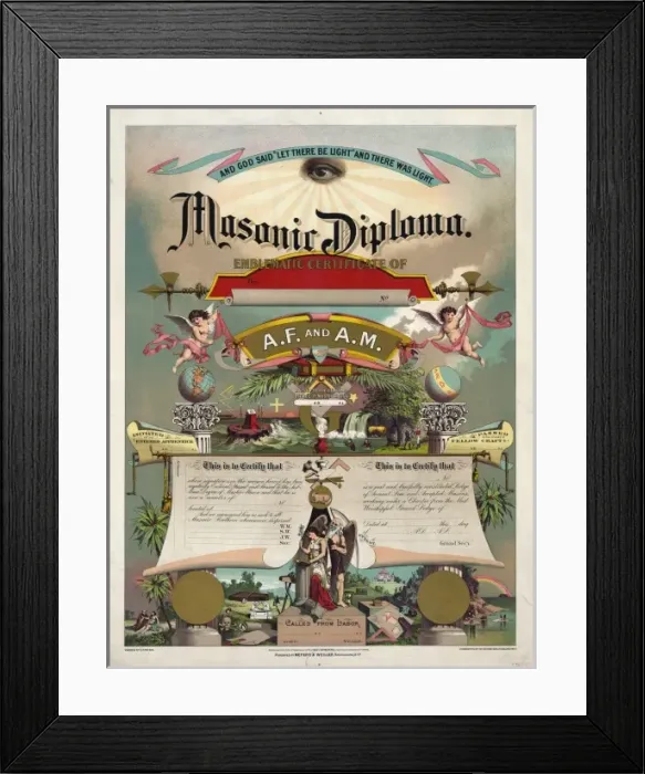 Framed Print : Masonic diploma Framed Print : Masonic diploma