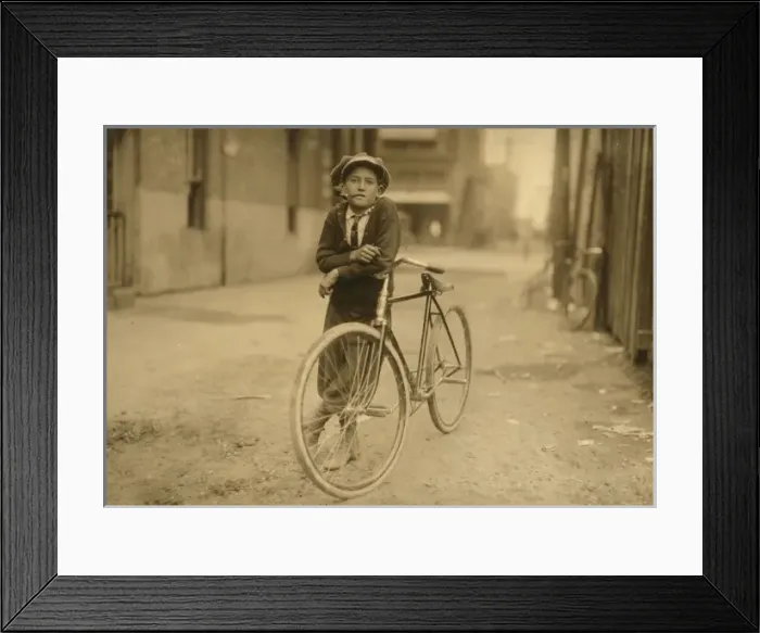 Framed Print : Messenger boy working for Mackay Telegraph Company. Said fif Framed Print : Messenger boy working for Mackay Telegraph Company. Said fif