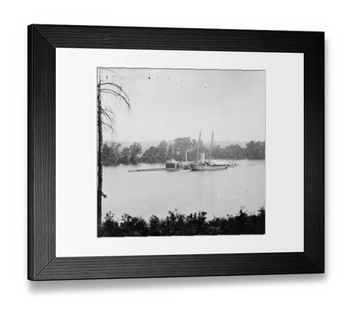 Framed Print : James River, Virginia. US monitor CANONICUS taking on coal f Framed Print : James River, Virginia. US monitor CANONICUS taking on coal f