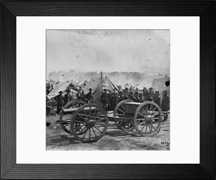 Framed Print : The Peninsula, Va. A 12-pdr. howitzer gun captured by Butter Framed Print : The Peninsula, Va. A 12-pdr. howitzer gun captured by Butter