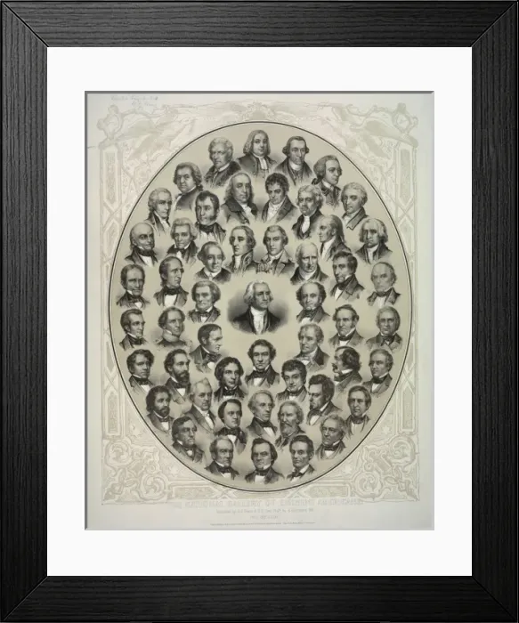 Framed Print : The National Gallery of Eminent Americans Framed Print : The National Gallery of Eminent Americans