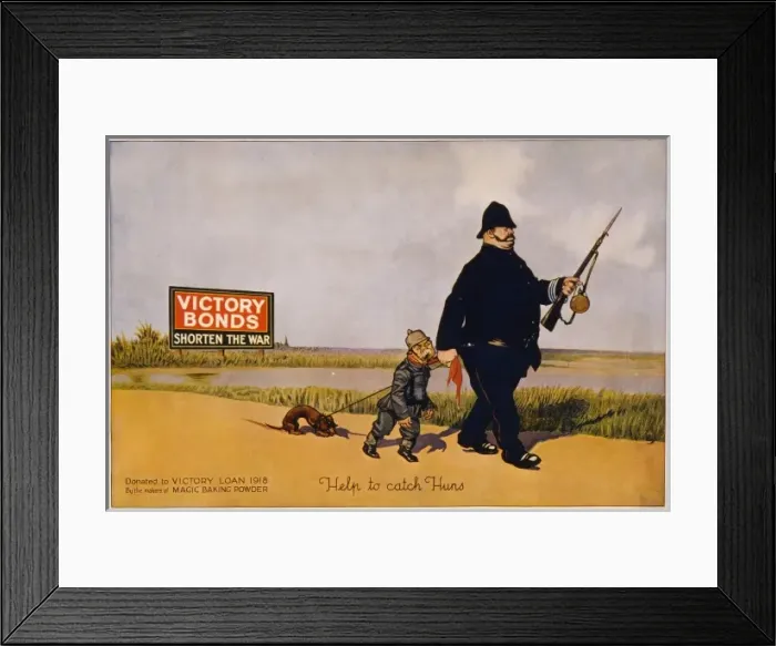 Framed Print : Help to catch Huns. Victory Bonds shorten the war Framed Print : Help to catch Huns. Victory Bonds shorten the war