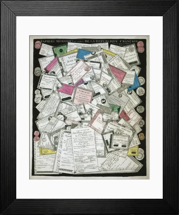 Framed Print : Papiers monnoies et autres de la Republique Francaise Framed Print : Papiers monnoies et autres de la Republique Francaise