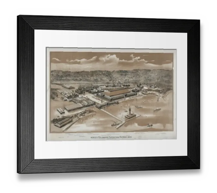 Framed Print : Worlds Columbian Exposition, Chicago 1893 (Bird s-eye view) Framed Print : Worlds Columbian Exposition, Chicago 1893 (Bird s-eye view)
