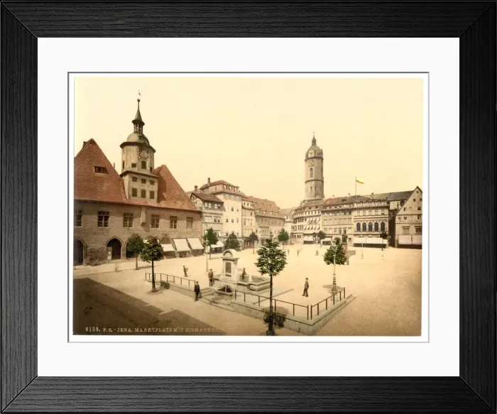 Framed Print : Market place and Bismarcks Fountain, Jena, Thuringia, Germa Framed Print : Market place and Bismarcks Fountain, Jena, Thuringia, Germa