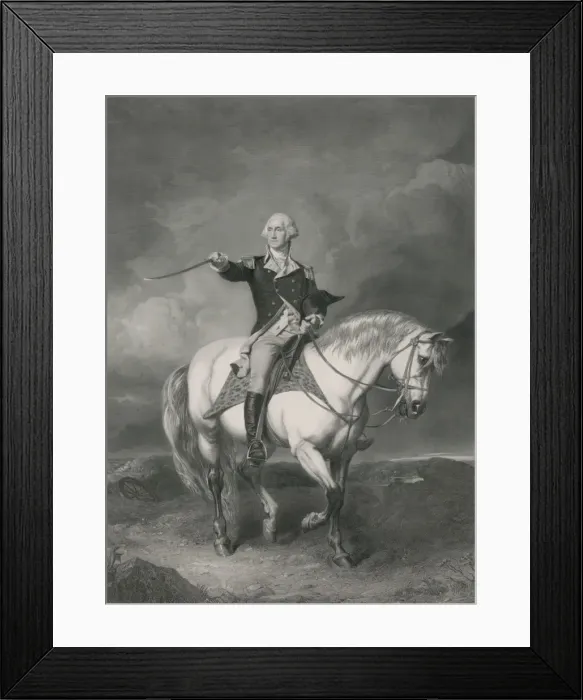 Framed Print : Washington receiving a salute on the field of Trenton Framed Print : Washington receiving a salute on the field of Trenton