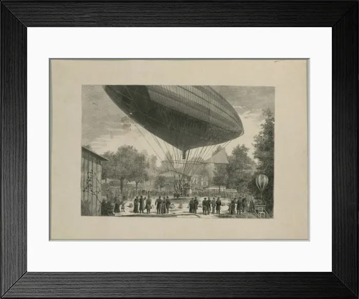 Framed Print : Airship powered by an electric motor developed by Albert Framed Print : Airship powered by an electric motor developed by Albert