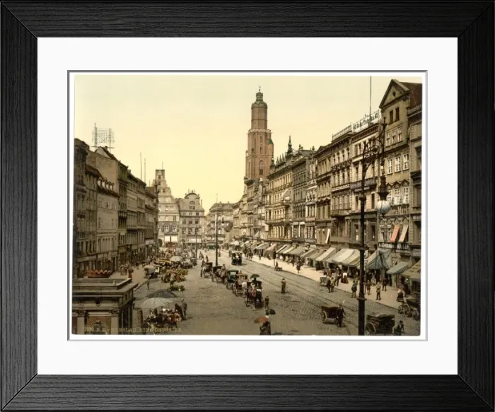 Framed Print : Market place, from the East, Breslau, Silesia, Germany (i. e Framed Print : Market place, from the East, Breslau, Silesia, Germany (i. e