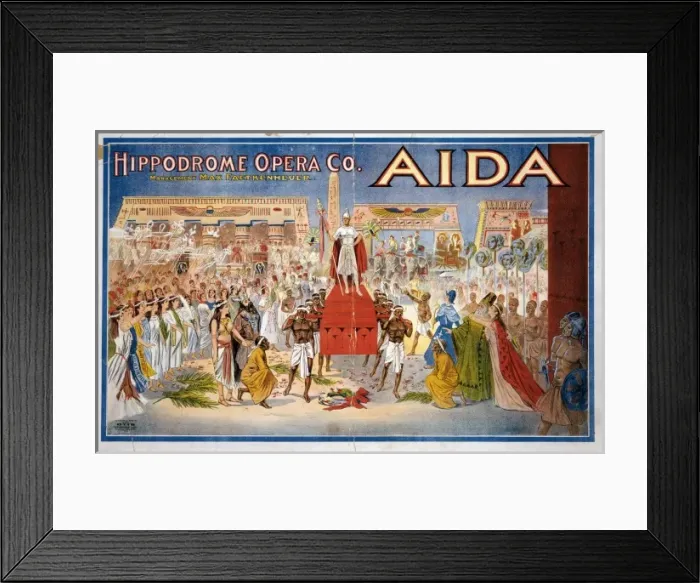 Framed Print : Aida. Poster showing a scene from the spectacle Aida.
