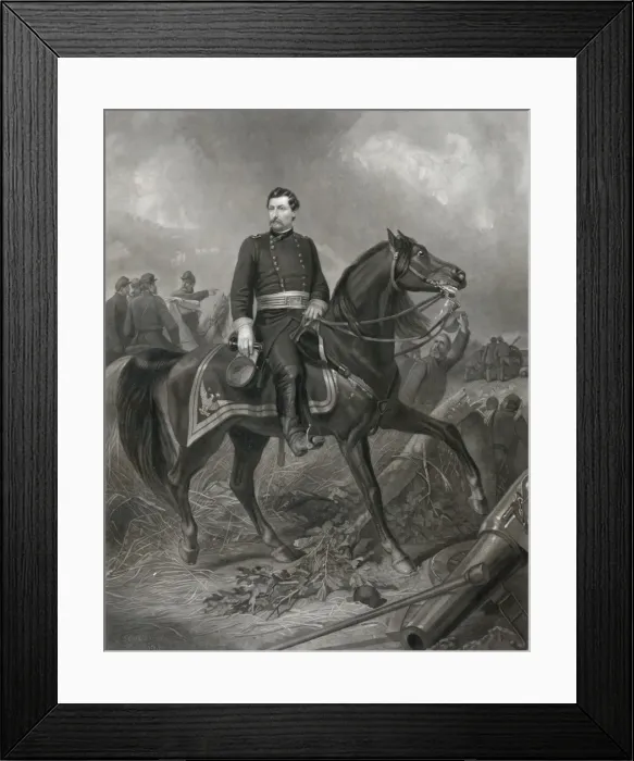 Framed Print : Maj. Gen. Geo. B. McClellan. On the Battle Field of Antietam Framed Print : Maj. Gen. Geo. B. McClellan. On the Battle Field of Antietam