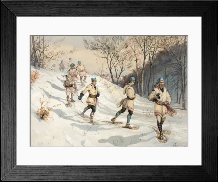 Framed Print : Snow-shoeing Framed Print : Snow-shoeing
