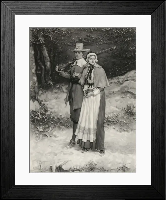 Framed Print : Puritans going to church Framed Print : Puritans going to church