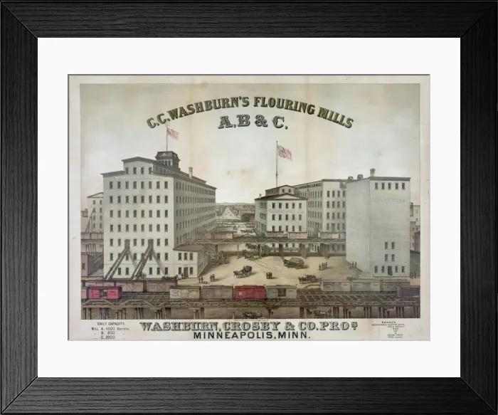 Framed Print : C. C. Washburns flouring mills Framed Print : C. C. Washburns flouring mills