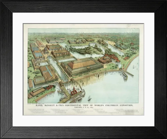 Framed Print : Rand, McNally & Co.s continental view of the Worlds Columb Framed Print : Rand, McNally & Co.s continental view of the Worlds Columb