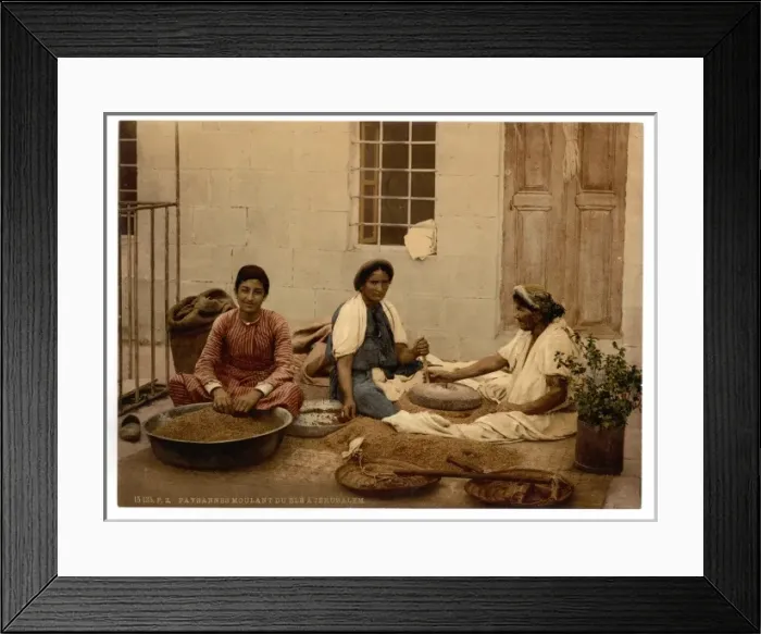 Framed Print : Peasants grinding corn at Jerusalem, Holy Land Framed Print : Peasants grinding corn at Jerusalem, Holy Land