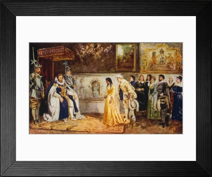 Framed Print : Pocahontas at the court of King James Framed Print : Pocahontas at the court of King James