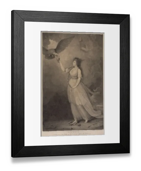 Framed Print : Liberty. In the form of the goddess of youth, giving support Framed Print : Liberty. In the form of the goddess of youth, giving support