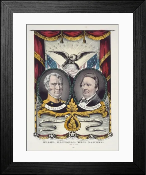 Framed Print : Grand national Whig banner: press onward Framed Print : Grand national Whig banner: press onward