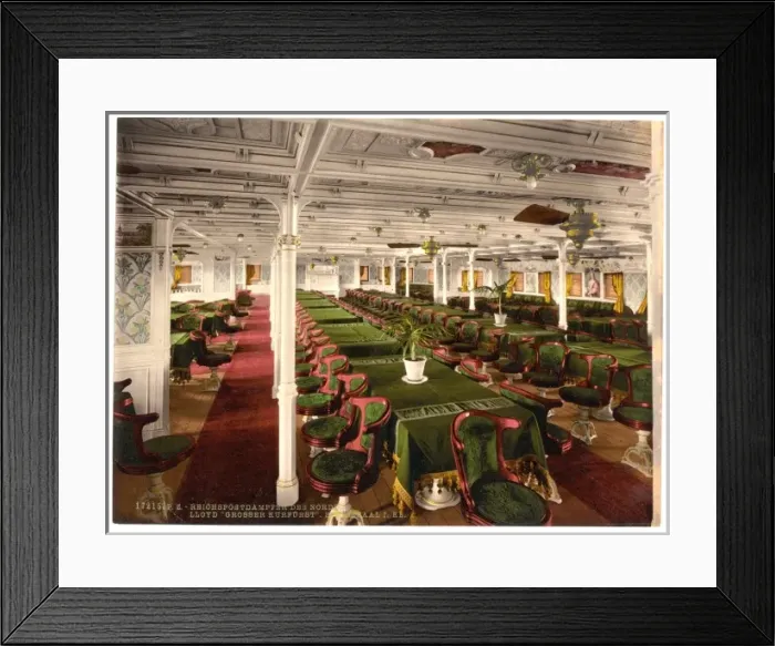 Framed Print : Grosser Kurfurst, dining room, first class, North German Llo Framed Print : Grosser Kurfurst, dining room, first class, North German Llo