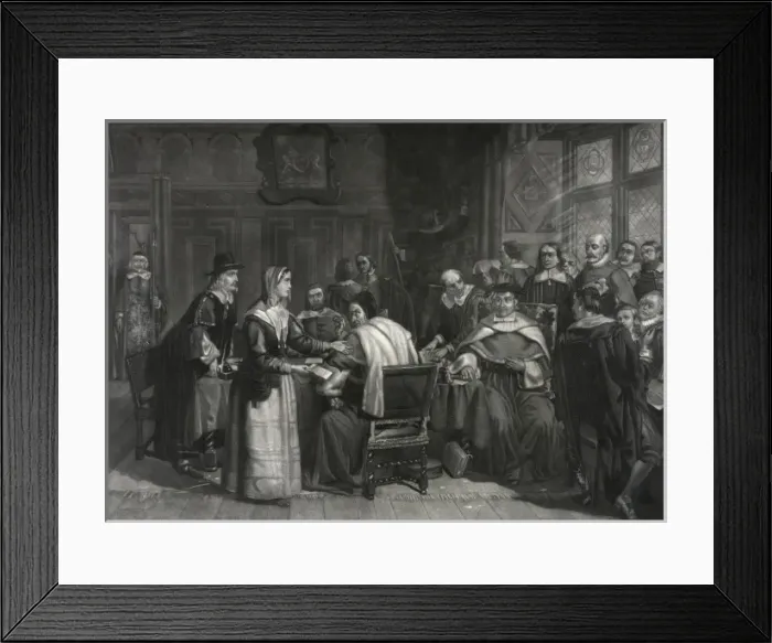 Framed Print : The wife of John Bunyan, interceding for his release from pr Framed Print : The wife of John Bunyan, interceding for his release from pr