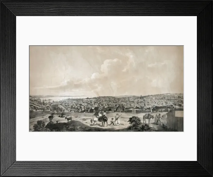 Framed Print : Panoramic view of San Francisco, California, from hilltop, l Framed Print : Panoramic view of San Francisco, California, from hilltop, l