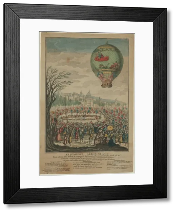 Framed Print : Experience aerostatique faite e Lyon; d un ballon de cent pi Framed Print : Experience aerostatique faite e Lyon; d un ballon de cent pi