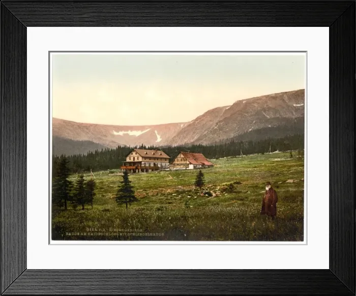 Framed Print : Haideschloss and Schingelbaude, Riesengebirge, Germany Framed Print : Haideschloss and Schingelbaude, Riesengebirge, Germany