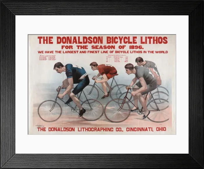 Framed Print : The Donaldson bicycle lithos for the season of 1896