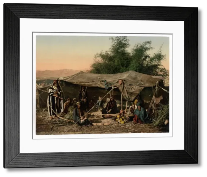 Framed Print : Bedouin tents and occupants, Holy Land Framed Print : Bedouin tents and occupants, Holy Land