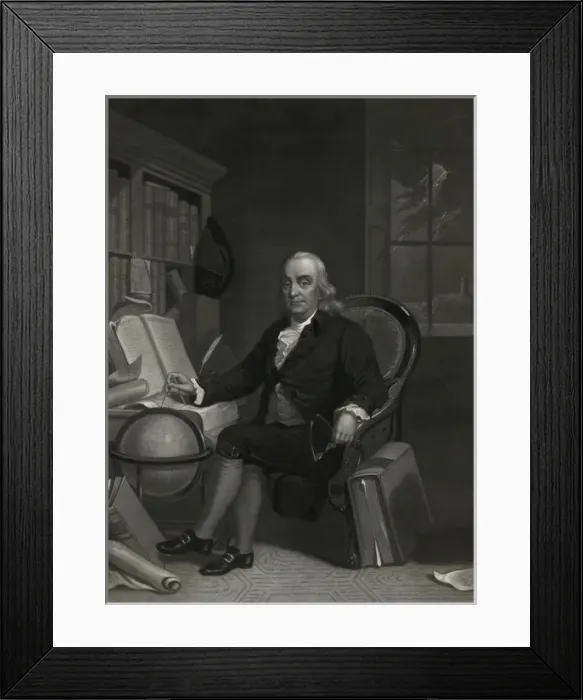 Framed Print : Benjamin Franklin - born in Boston, Jany. 17th 1706 -- died Framed Print : Benjamin Franklin - born in Boston, Jany. 17th 1706 -- died