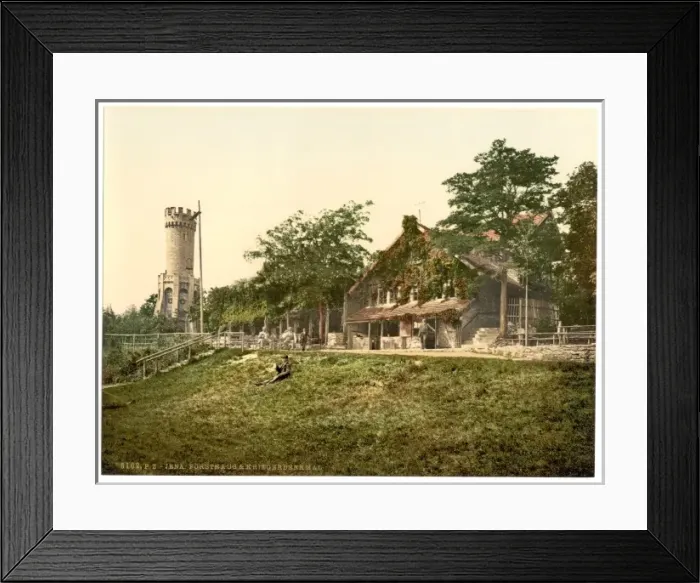 Framed Print : Foresters House and Soldiers Memorial, Jena, Thuringia, Ge Framed Print : Foresters House and Soldiers Memorial, Jena, Thuringia, Ge