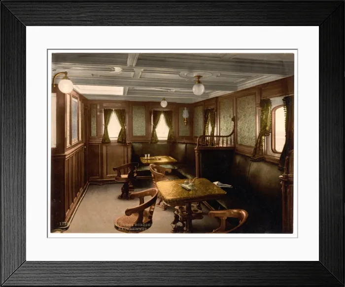 Framed Print : Konig Albert, smoking cabin, second class, North German Lloy Framed Print : Konig Albert, smoking cabin, second class, North German Lloy